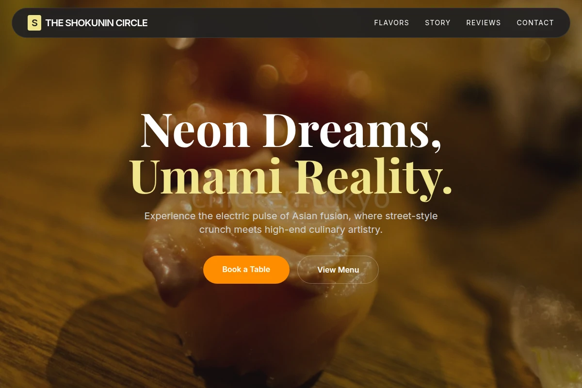 Neon Asian Fusion Food